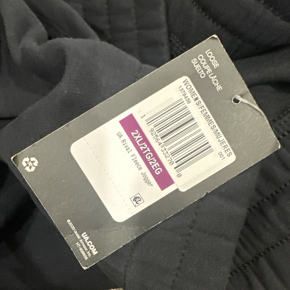 Under Armour Women's Rival Fleece Joggers Size XXL Black NWT Drawstring - Picture 3 of 3